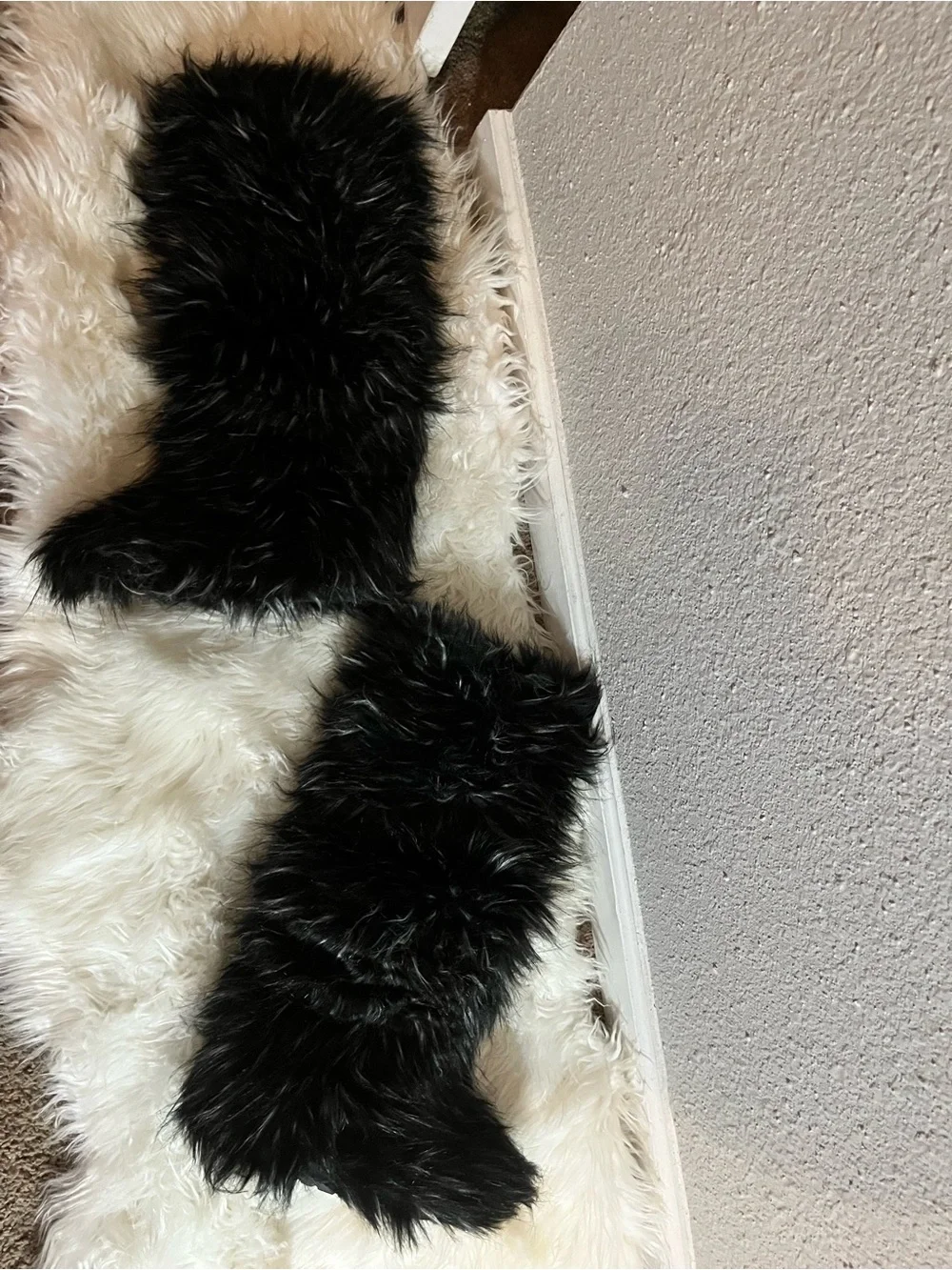 Black Faux Fur Boots — Cozy Winter Slip-Ons